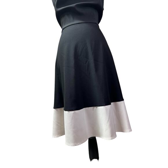 Black and White Color Block Dress With Gold Accents Size 12 - Picture 6 of 8